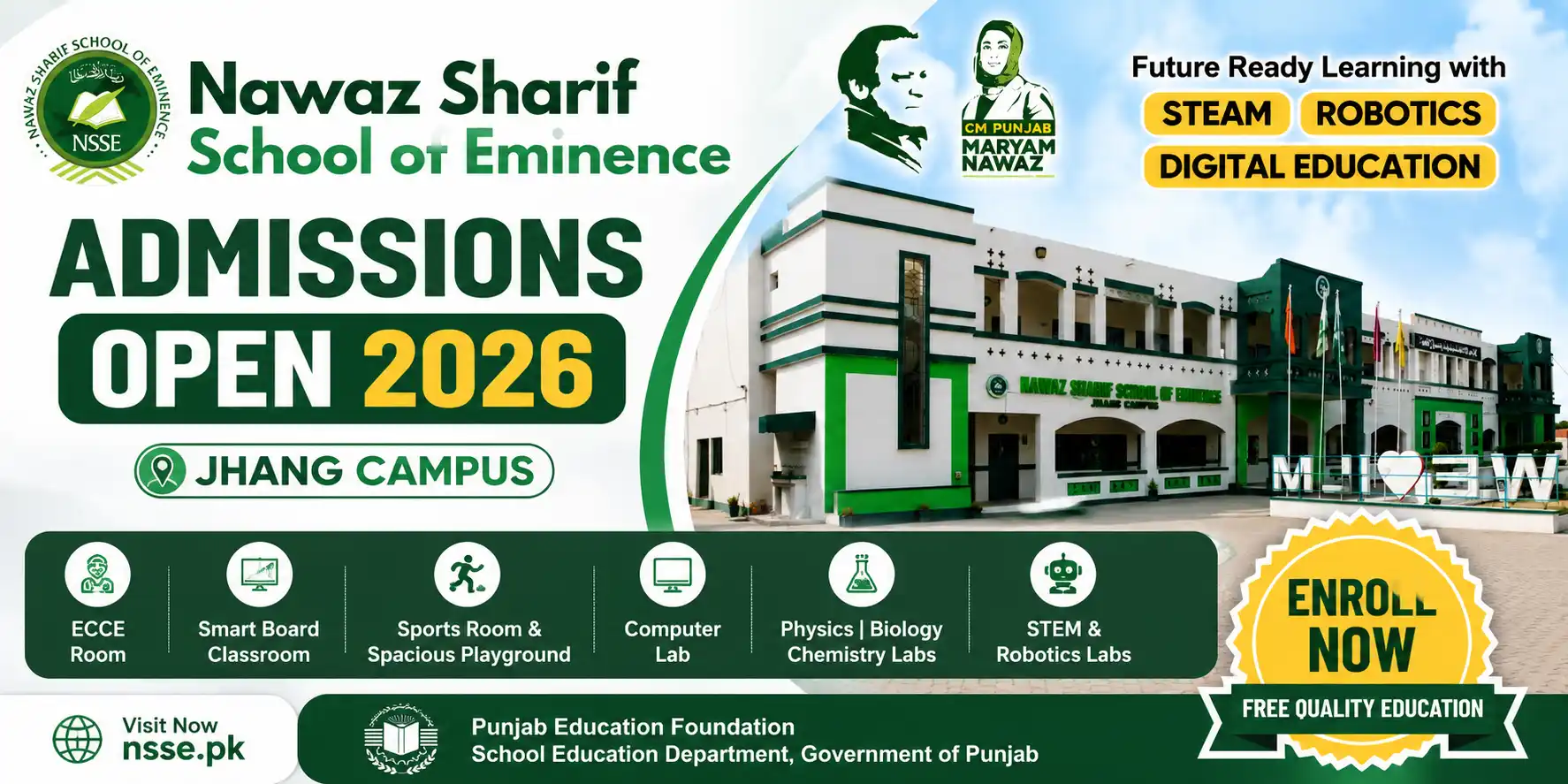 Nawaz Sharif School of Eminence Jhang Admissions Open